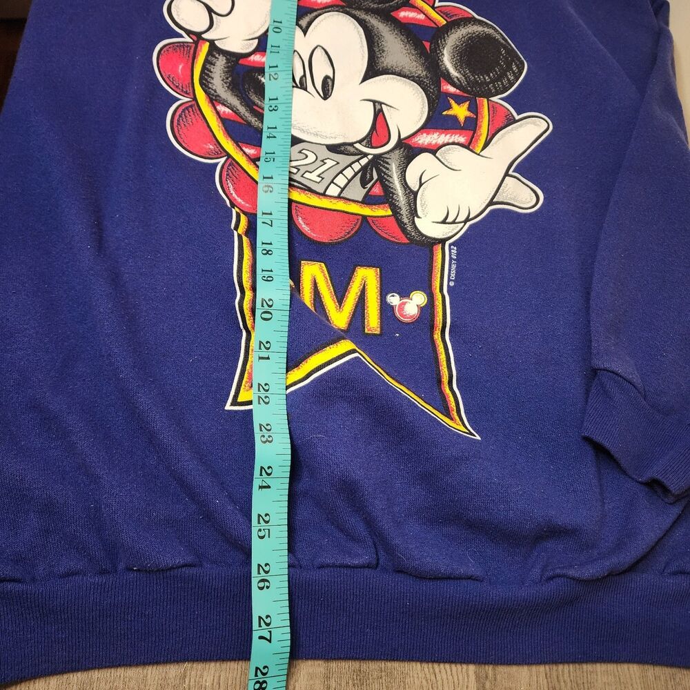 Vintage 90s Disney Mickey Mouse Sweatshirt Size XL Blue Jerry Leigh USA - Picture 7 of 9